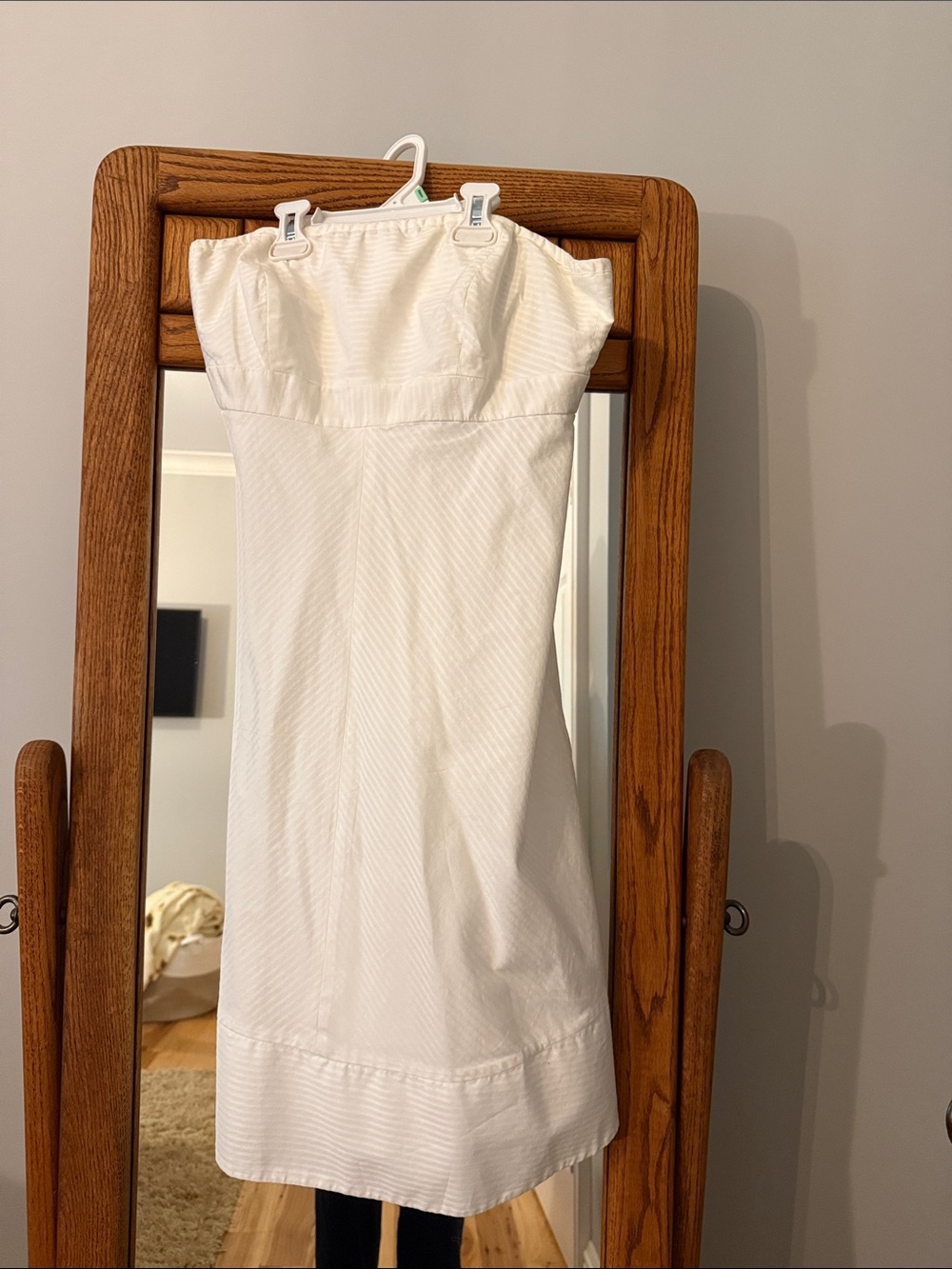 GAP Strapless White Midi Dress